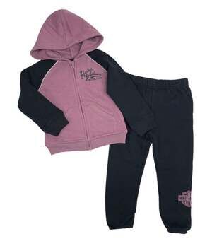 Harley-Davidson Infant Girls' 2-Piece Fleece Hoodie and Jogger Set